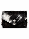 Cowhide envelope wallet with silver-tone snap